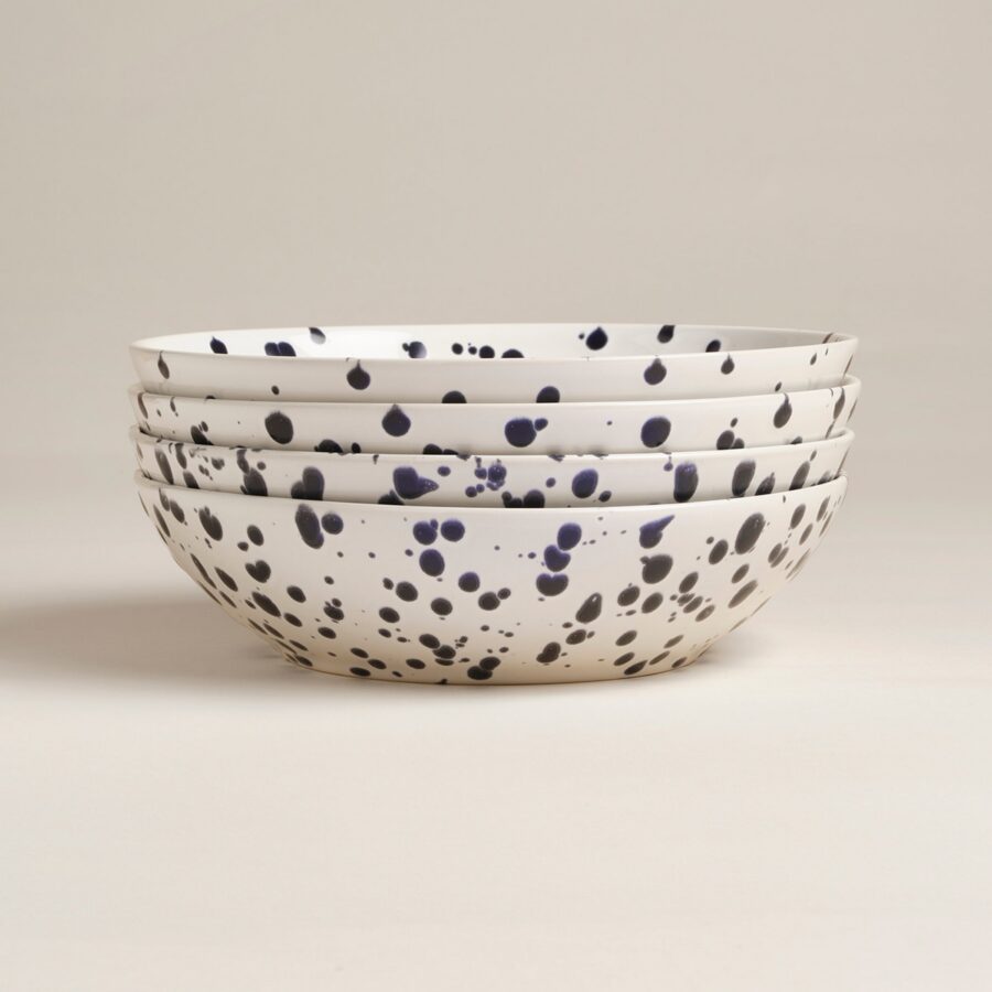 Splatter Ceramic Big Bowls 29 oz
