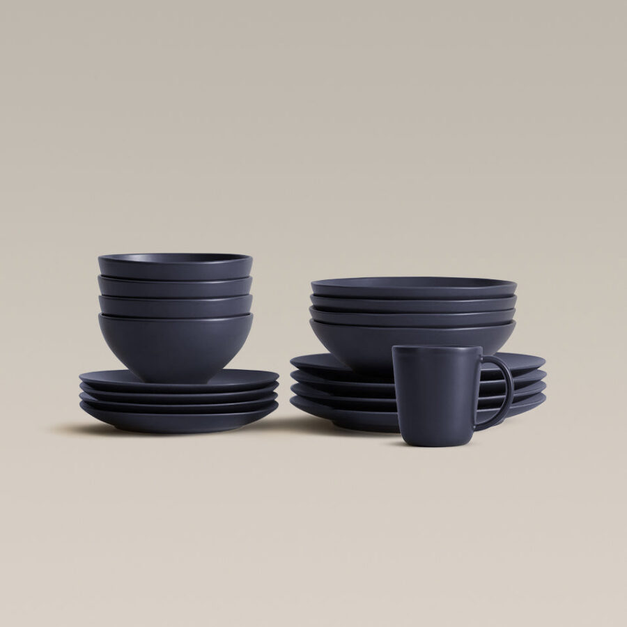 Complete Ceramic Dinnerware Set 12oz Plates