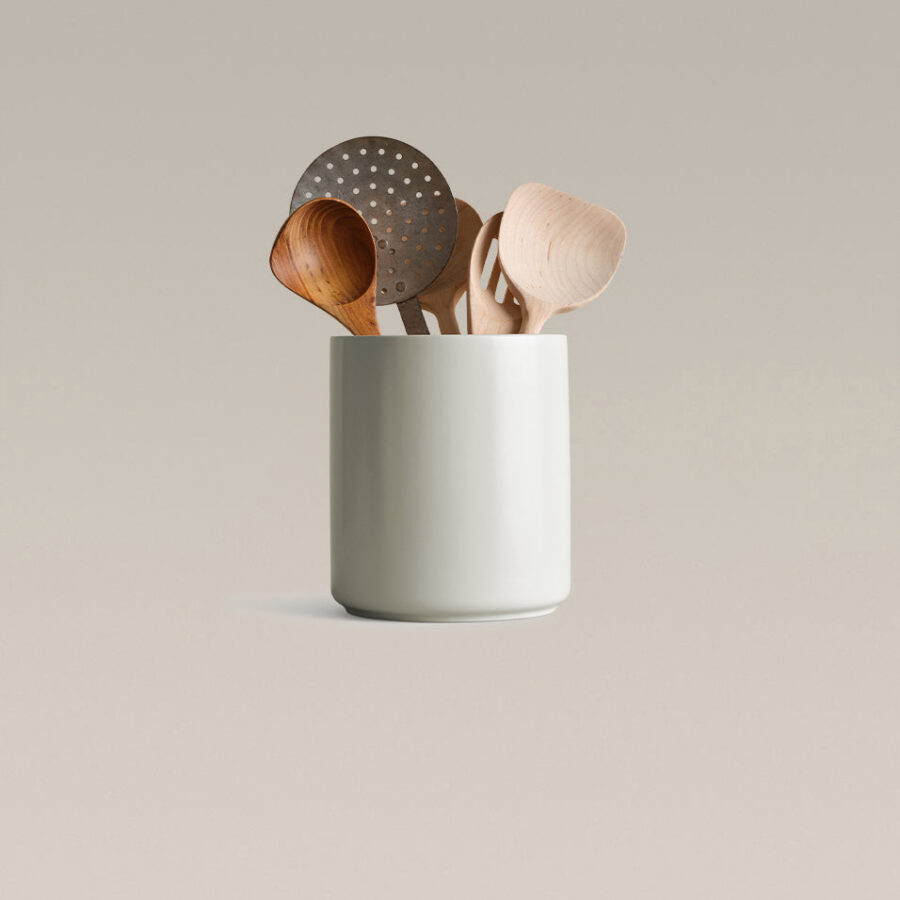 Ceramic Utensil Crock 6 Inch Tall